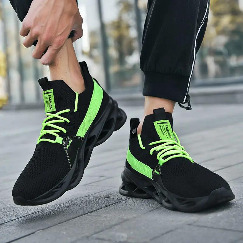 Fashion Running Male Sports Shoes Cushioned Insole Mesh Upper Men's Casual Sneakers On Sale Comfortable Shoe In Promotion Simple Size 9