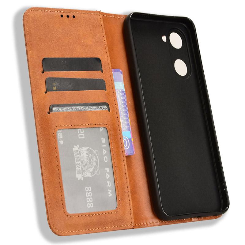 For Vivo Y28s 5G/T3 Lite 5G/Y03/Y18 4G/Y18e 4G Case Wallet Magnetic Closure Leather Retro Phone Cover