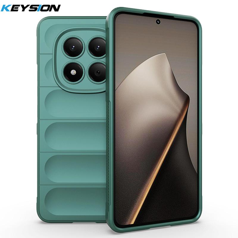 

KEYSION Shockproof Matte Phone Case for Redmi Note 15 Pro 4G 15 Pro+5G Anti-skid Soft Silicone Phone Back Cover for Redmi Note 15 for Redmi Note 15 Pro+ 5G зелений