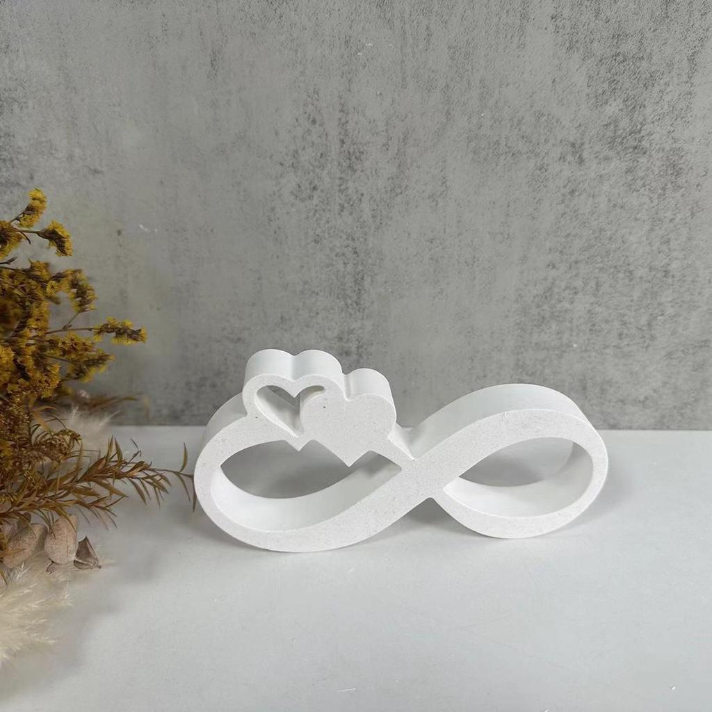 Hollow Love Plaster Decoration Mold DIY Handmade Ribbon Heart Shape Candle Gypsum Silicone Mold Valentine's Day Gift Home Decor