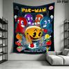 Pac Man Wall Tapestry Aesthetic Wall Hanging Printed Fabric Blanket Decorative Tapestries for Bedroom Living Room Home Decor