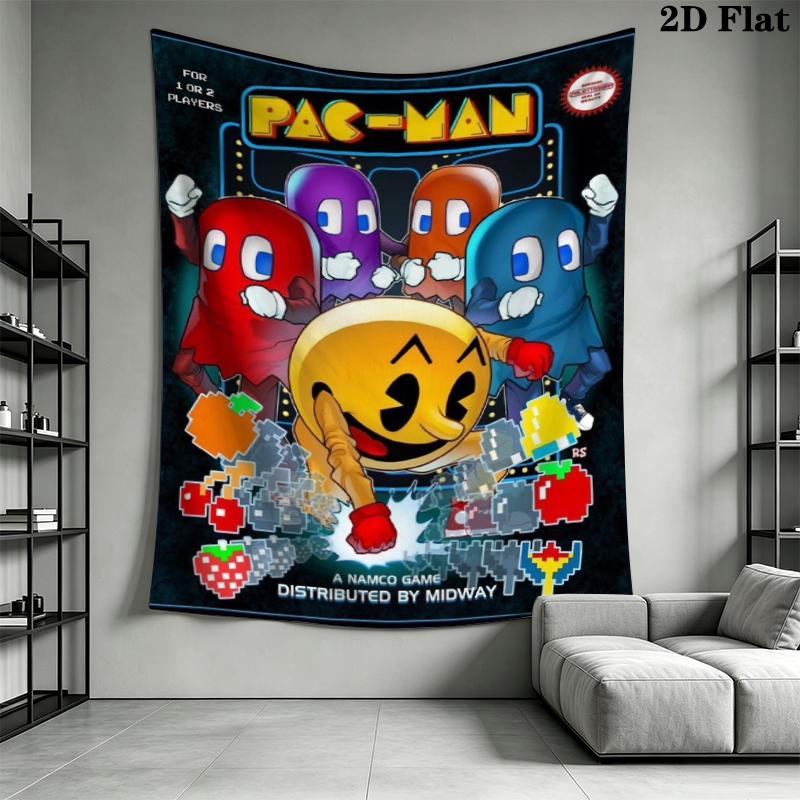 Pac Man Wall Tapestry Aesthetic Wall Hanging Printed Fabric Blanket Decorative Tapestries for Bedroom Living Room Home Decor