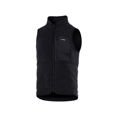 Li Ning Solid Color Stand Collar Short Windproof Thermal Sleeveless Cycling Jersey Unisex Jersey Black LCUY073-1