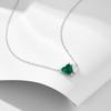 Fashion 925 Sterling Silver Emerald Green love Heart Water Drop Shape Zircon Pendant Gold Plated Necklaces Women