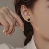 S925 Silver Needle Fashion Simple Geometric Earrings Women's Personalized Fashion Black Earrings Niche Design Temperament Earrings