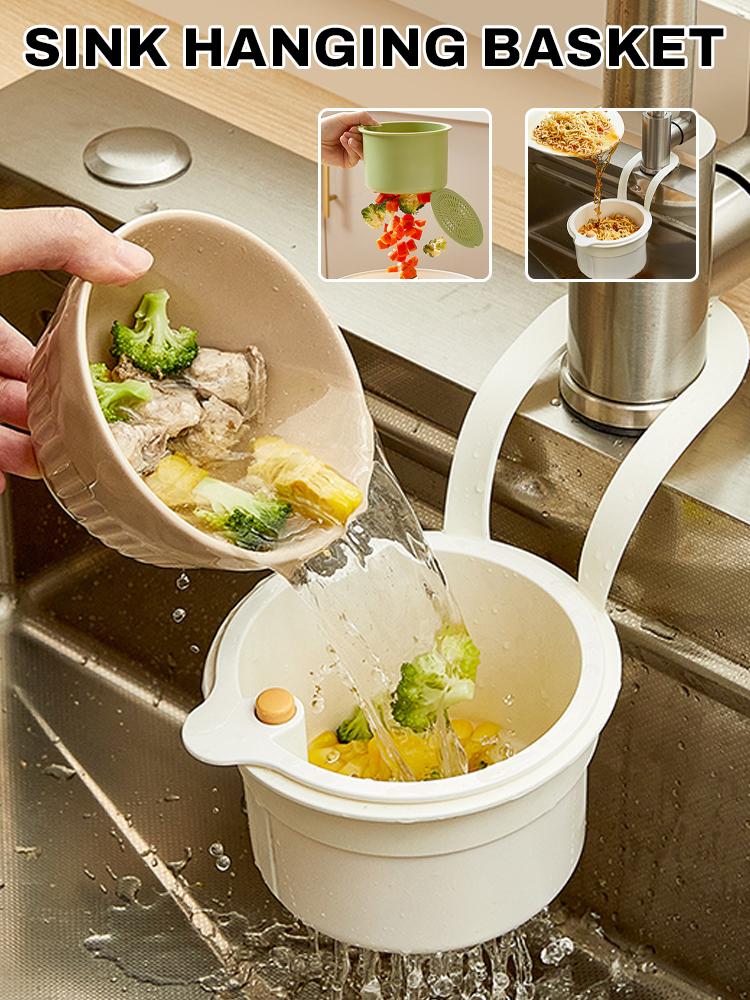 1PC Panier Passoire Suspendu Créatif pour Évier Couvercle Inférieur Ouvrable Égouttage Rapide Filtre à Déchets de Cuisine Multifonctionnel Détachable