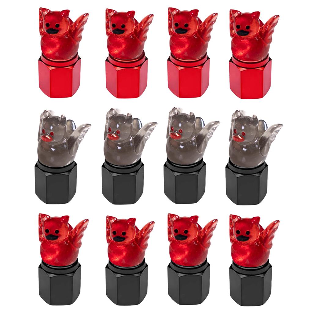 4Pcs Cute Duck Glow In The Dark Tire Valve Caps Auto Tire Valve Stem Caps Tire Air Valve Caps for Cars Motorcycles and Bicycles