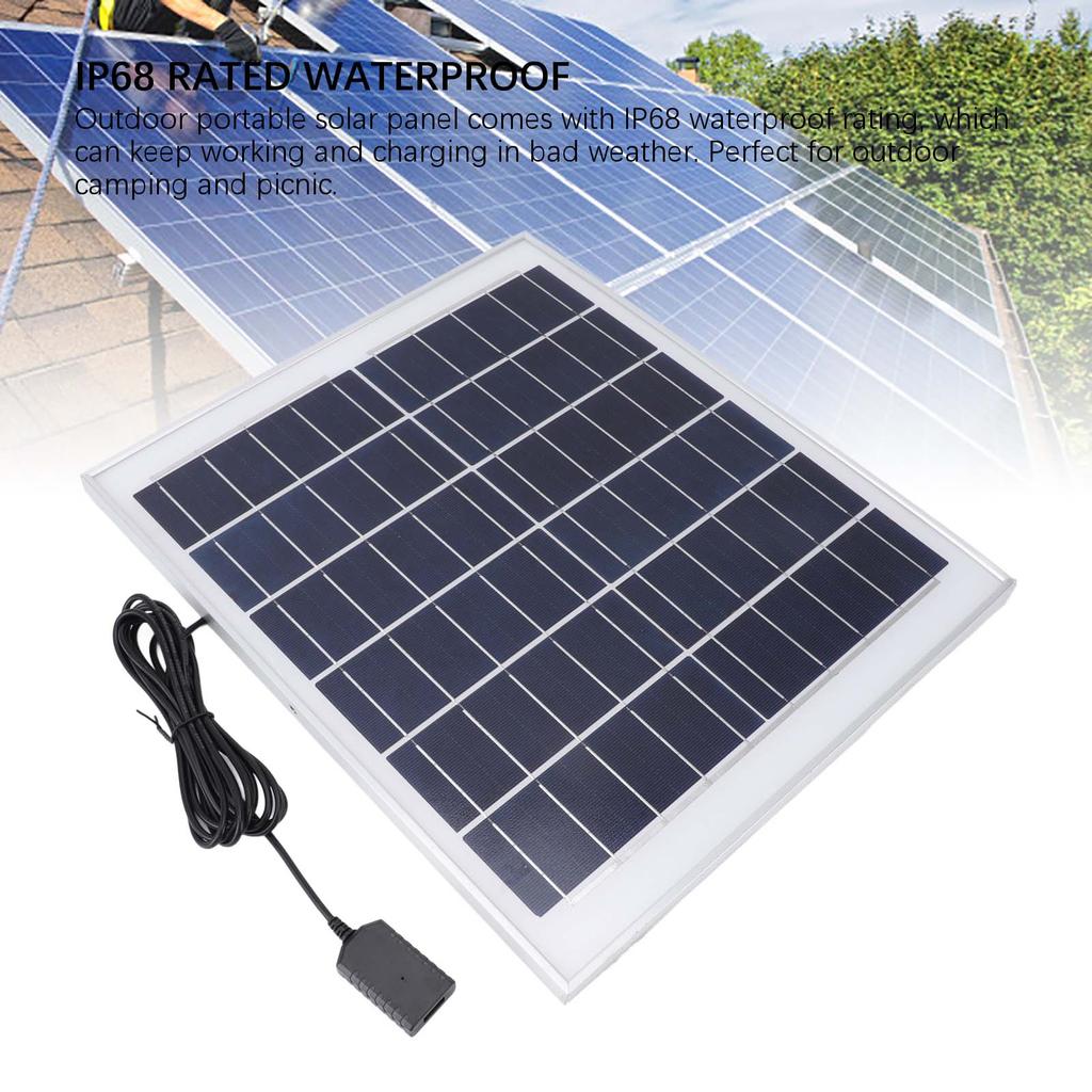 20W Solar Panel Professional High Efficiency Monocrystalline Silicon Waterproof Portable Solar