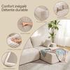 Right Corner Sofa 263x171x 59cm, Free Combination, Without Assembly 4-seater L-shaped Sofa with Beige Corduroy Chaise Longue