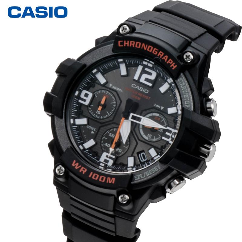 Casio DRESS Trendy Contrasting Color Street Retro Classic Three Eyes and Six Needles Waterproof Movement Quartz Movement Japanese and MCW-100H-1AVDF