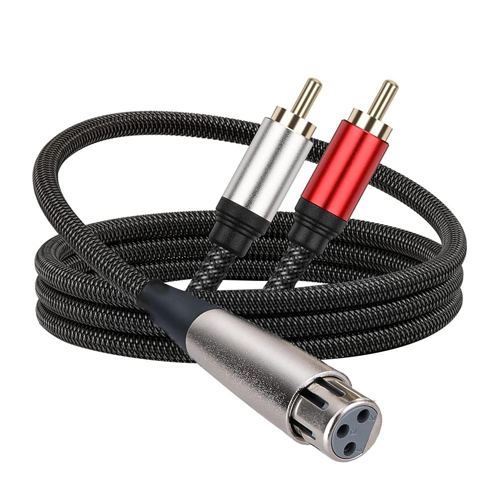 Professional XLR To 2 RCA Cable Clear Audio Signal Transmission XLR To 2 RCA Y Splitter Cable for Headphone Amplifier Mic