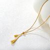 Gold Water Drop Pendant Necklace Women's Cold Wind Light Luxury Versatile Sweater Chain Stainless Steel Necklace