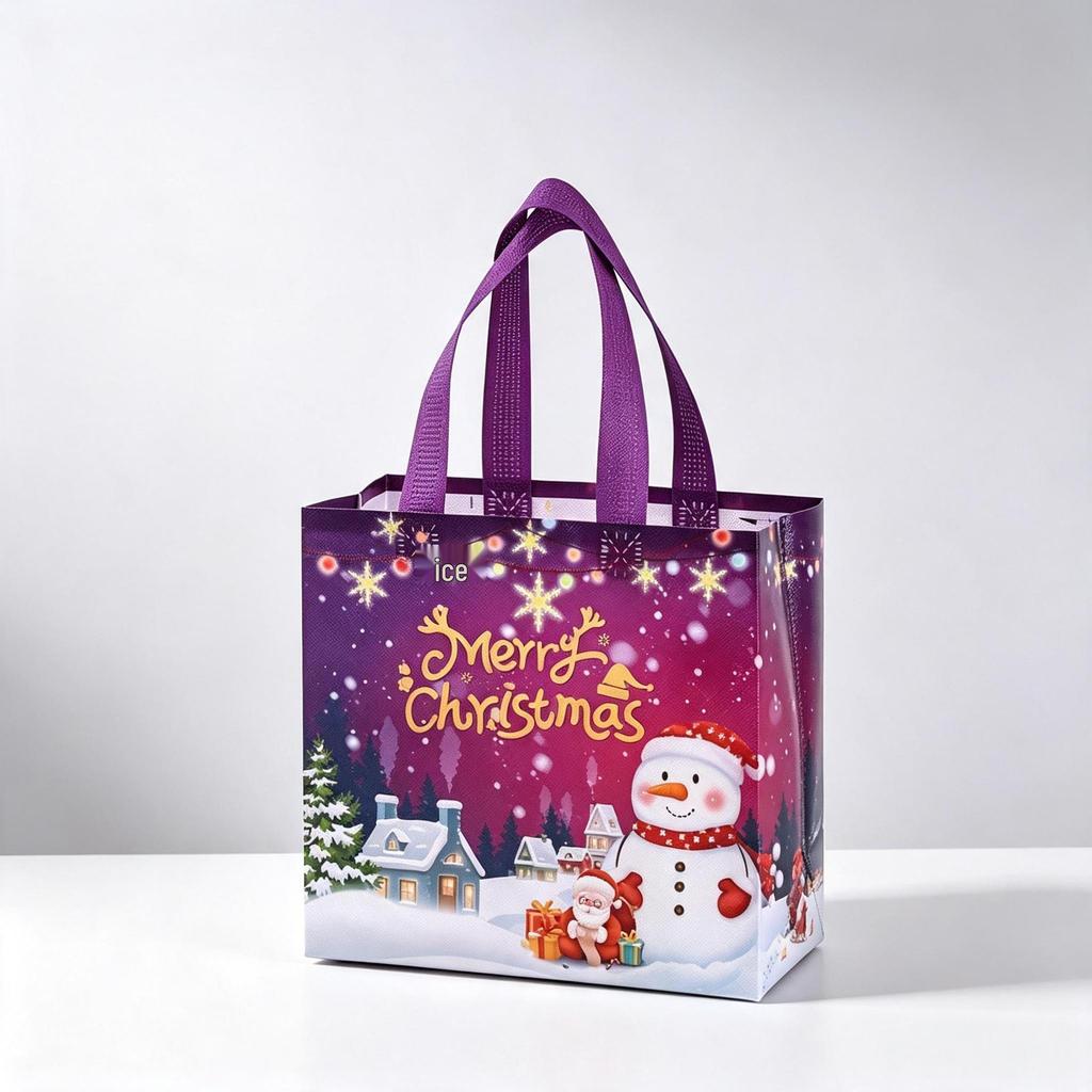 Custom Red Non-Woven Christmas Gift Bag with Logo Printing