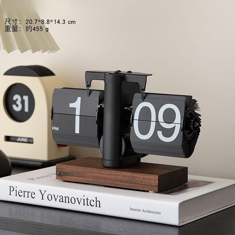 Mechanische Automatische Seite Ästhetische Wendung Uhr Figuren Heim Arbeitszimmer Digital Tischuhren Dekoration Wohnzimmer Luxus Ornamente Lustige Geschenke
