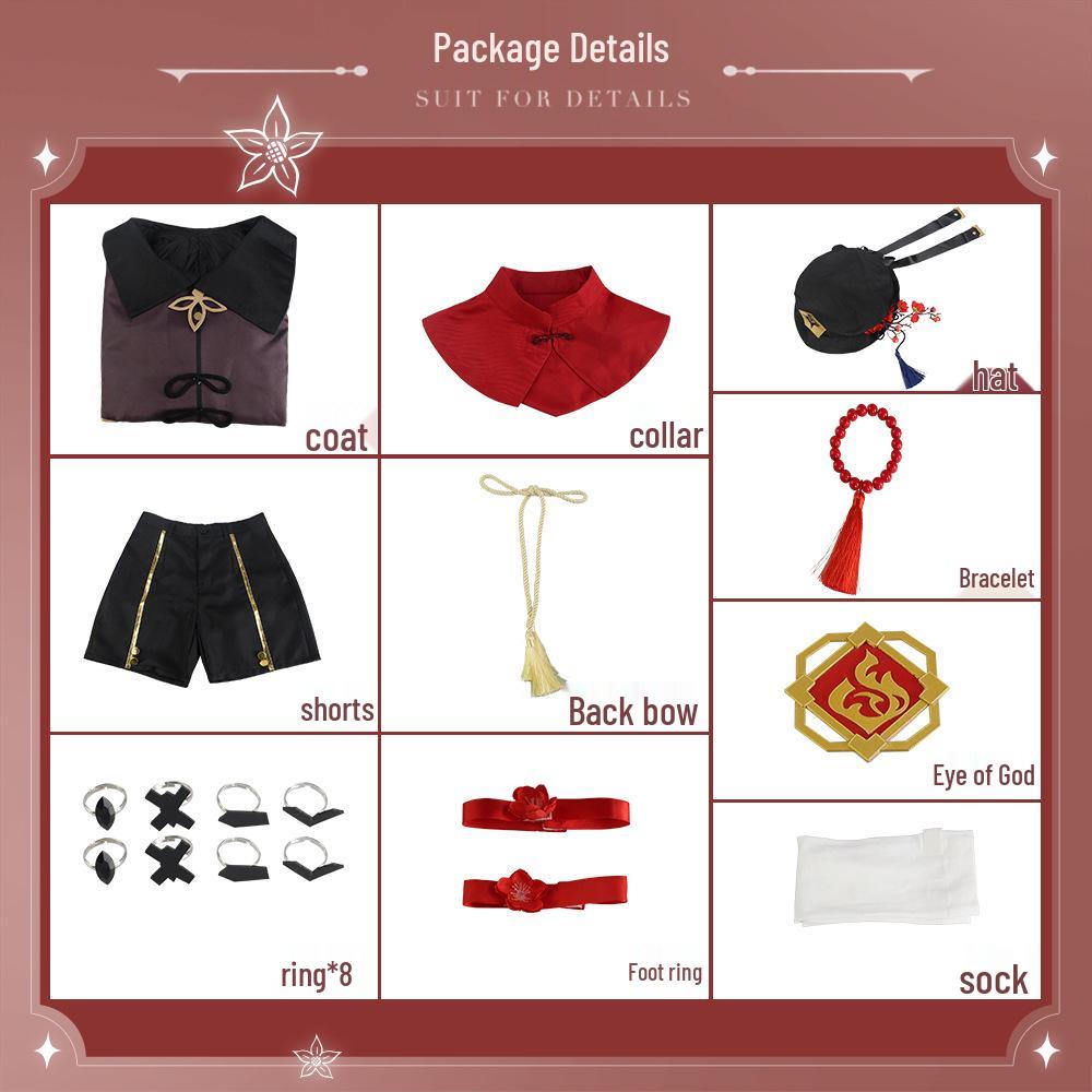 Genshin Impact Hu Tao Cosplay Costume - Full Set Halloween Performance Outfit In Stock
