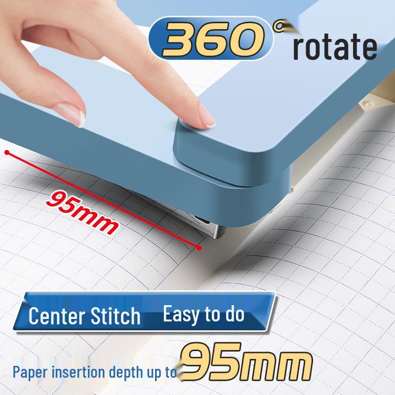 360° Rotatable Student Stapler, High-Value Office & Household Use, Thickened Labor-Saving Binding Machine