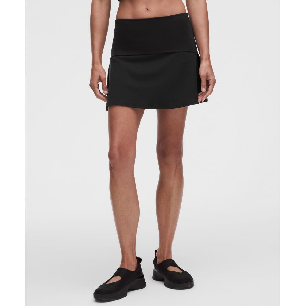 Lullulemon Groove Foldover Mid-Rise Mini Skirt Blk