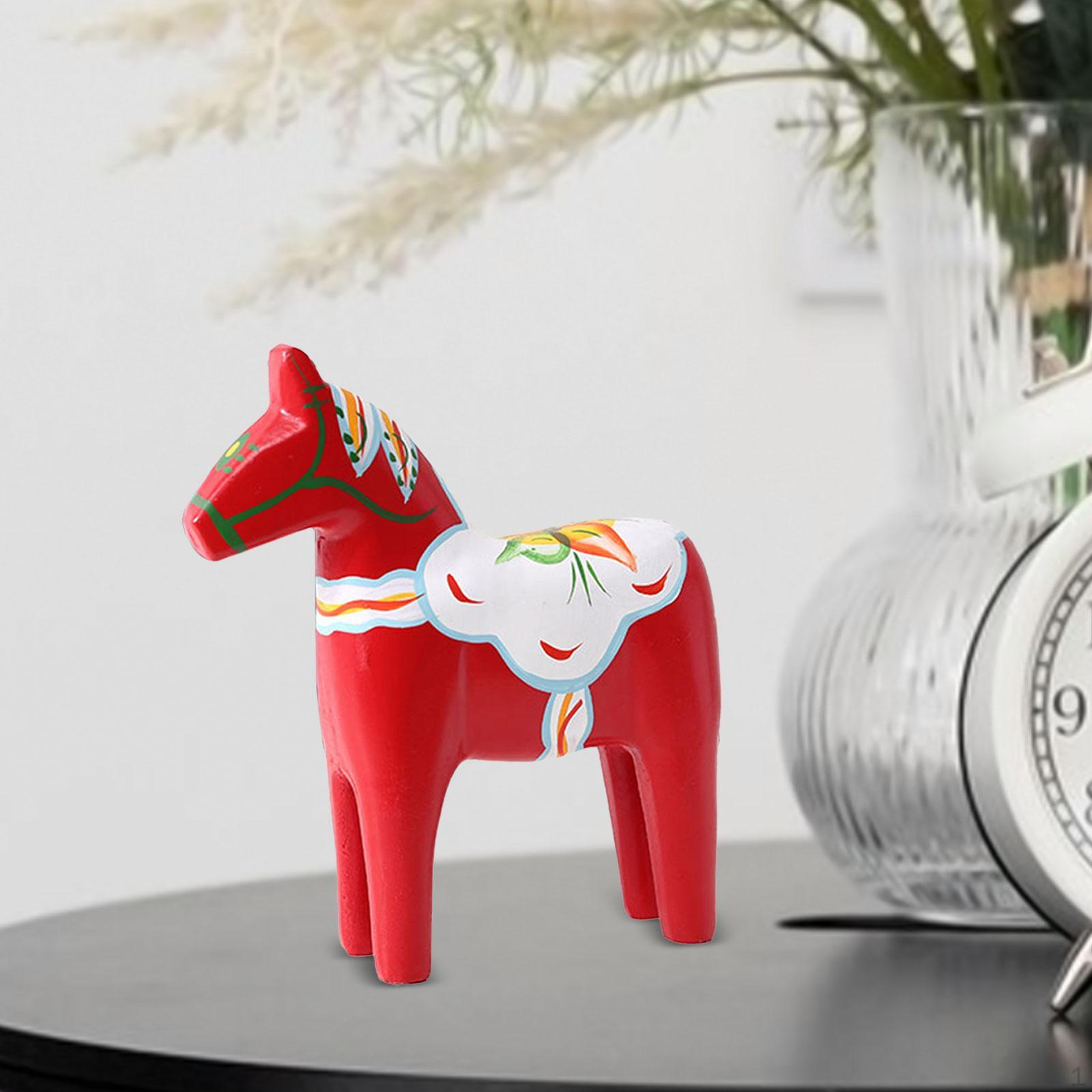 

Dala Horse Wooden, Statue, Christmas Decoration, Gift, Collectible, Home красный