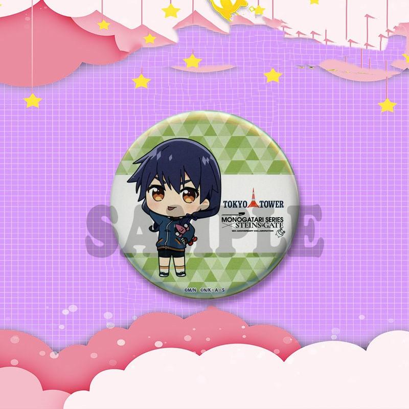 Kurisu Makise Mayuri Shiina Rintaro Okabe Cartoon Round Badge Anime Steins Gate Brooch Clothing Backpack Accessories Lapel Pins