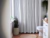 Wavy Vertical Line Shower Curtain – Minimalist Black on White Modern Bathroom Decor Custom Size Available