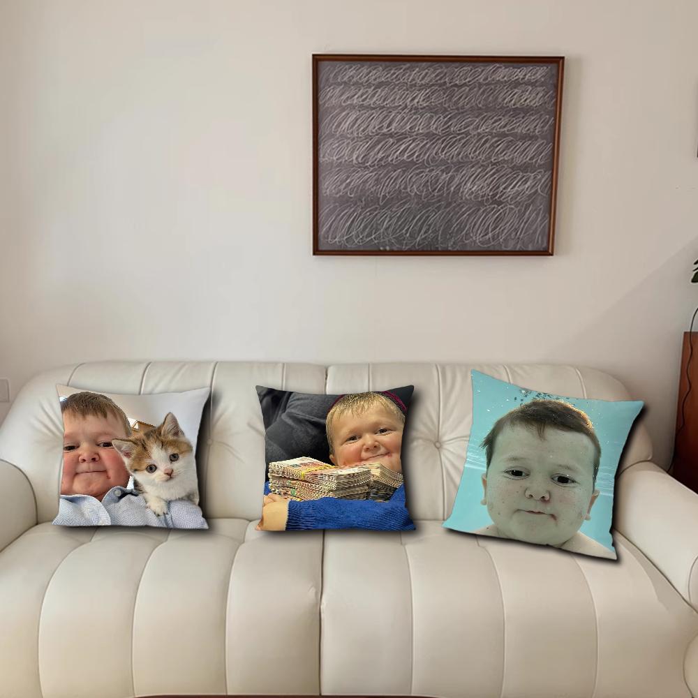 Funny H-Hasbullas Boy cushion cover Living Room Accent Couch Back Support Square Lounge Restful Nap Companion Pillow Case