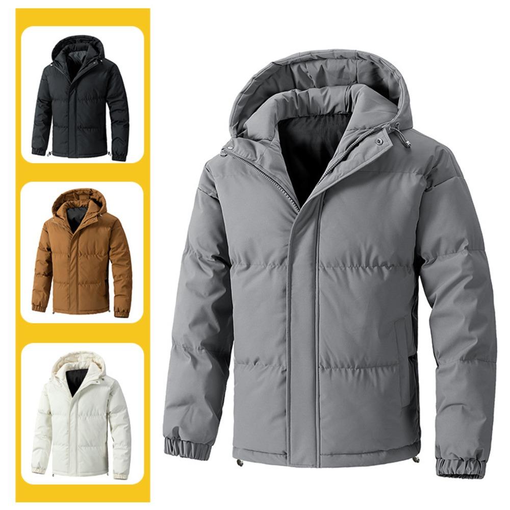 Multi-color Slim-fit Thickened Cotton-padded Coat Men's Large Size Winter New Loose Hooded Cotton-padded Jacket Bread Jacket Short Warm Men