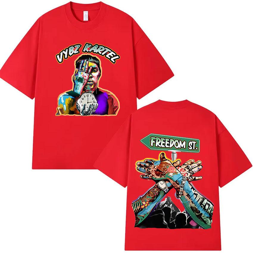 Rapper Vybz Kartel 2025 Grafická trička k novému albu Pánská móda Vysoce kvalitní bavlněné tričko Hip Hop Gotické Tričko s krátkým rukávem