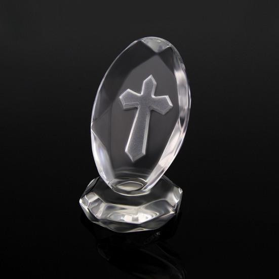 Klarer Kunstkristallfigurine Transparentes Glas Glaube Ornament Ostern Weihnachten Religiöse Schreibtischdekoration Christlich Spirituell Inspirierend