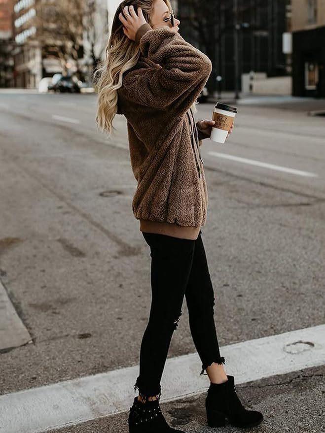 2026 European Cross-Border Autumn/Winter Plush Women's Hooded Fleece Sweatshirt Jacket