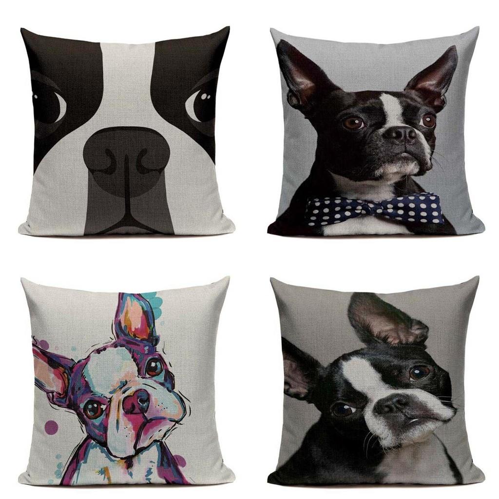 Elegant Boston Terrier French Bulldog Cushion Pillow Case Perfect For Gifting
