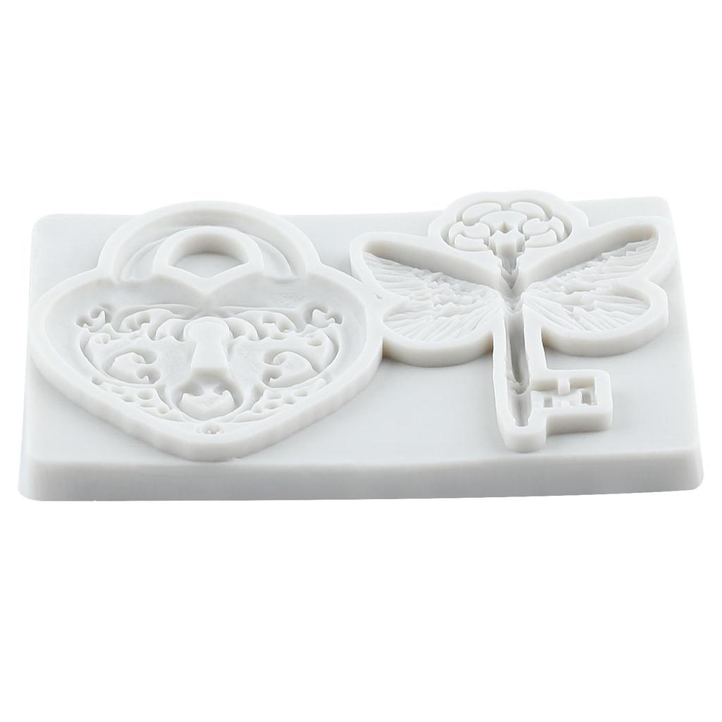 Vintage Key Silicone Molds Lock Keyhole Fondant Mold Cake Decorating Tools Cupcake Topper Candy Chocolate Gumpaste Mold