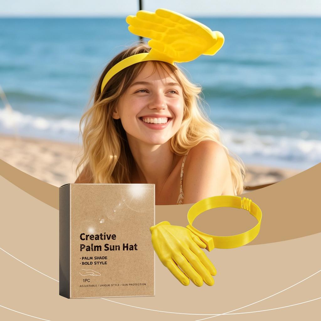 Creative Palm Sun Hat Lightweight Skin-Friendly Summer Outdoor Portable Adjustable Headband Unique Style Sun Protection Hat