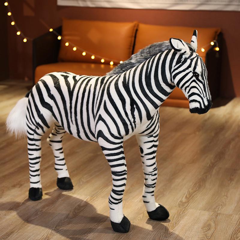 

Simulation Zebra Doll Plush Toy Zoo Foal Doll Children Soothing Doll Shooting Props 30cm（0.15kg）