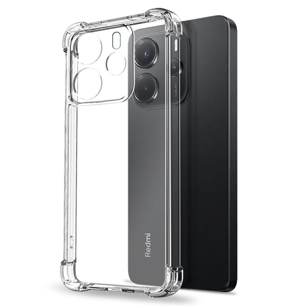 NORTHJO For Xiaomi Redmi Note 14 4G (164.84mm) Clear Phone Case Four Corner Shockproof TPU Cover with Tempered Glass