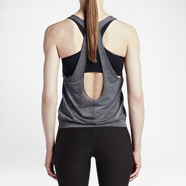 Nike Regatas Femininas Cinza Corte Reto 804653-010