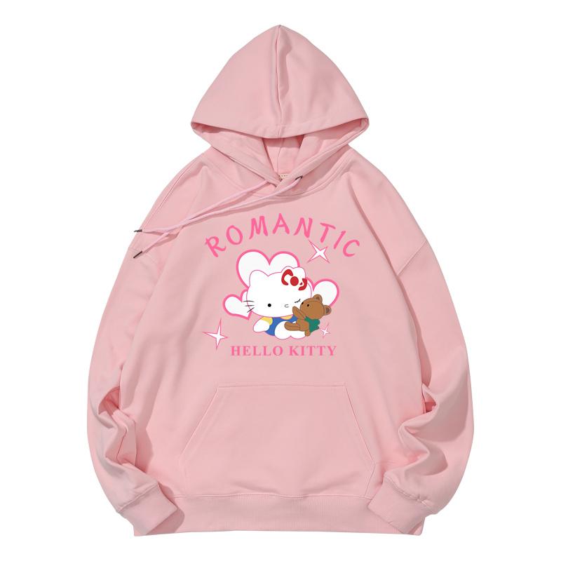 Sanrio Hooded Sweater Spring/Autumn Pompom Purin Cinnamoroll Mymelody HelloKitty Anime Jacket Clothes Hoodies Cute Couple