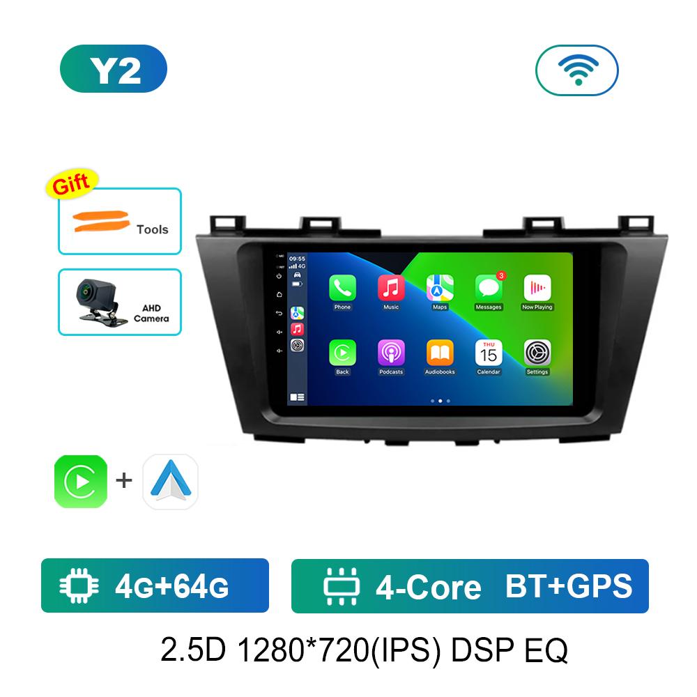 9 Inch for Mazda 5 3 CW 2010 - 2015 Car Audio Multimedia Player Android Head Unit DSP Stereo Carplay GPS Navi 4G+WiFi Bluetooth