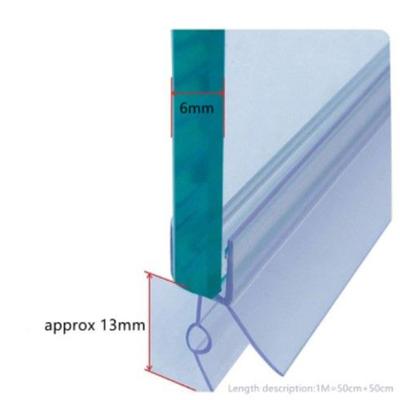 2 ks Těsnící lišta na sprchovou zástěnu PVC Dveřní Koupelnové Sprchové Těsnící Pásky Pro 6mm Sklo 14/17/23mm Mezera Bez Lepidla Vodotěsná Těsnicí Lišta