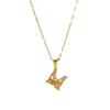Elegant Rhinestone Letter Pendant Necklace - Titanium Steel Choker, Versatile Niche Design