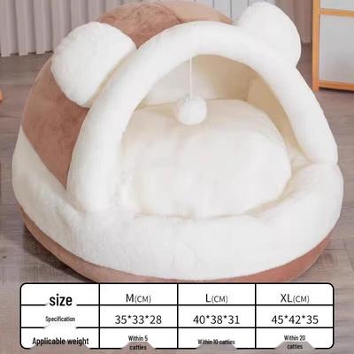 Cozy Bear Pet Bed for Cats & Small Dogs