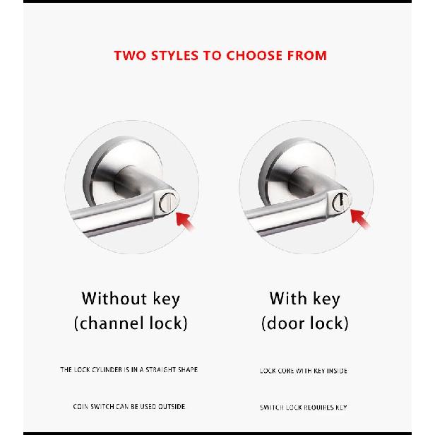 304 Stainless Steel Fire Door Fire Door Lock With Key Three-lever Handle Lock Replacement Ball Lock Bathroom Keyless Door Lock