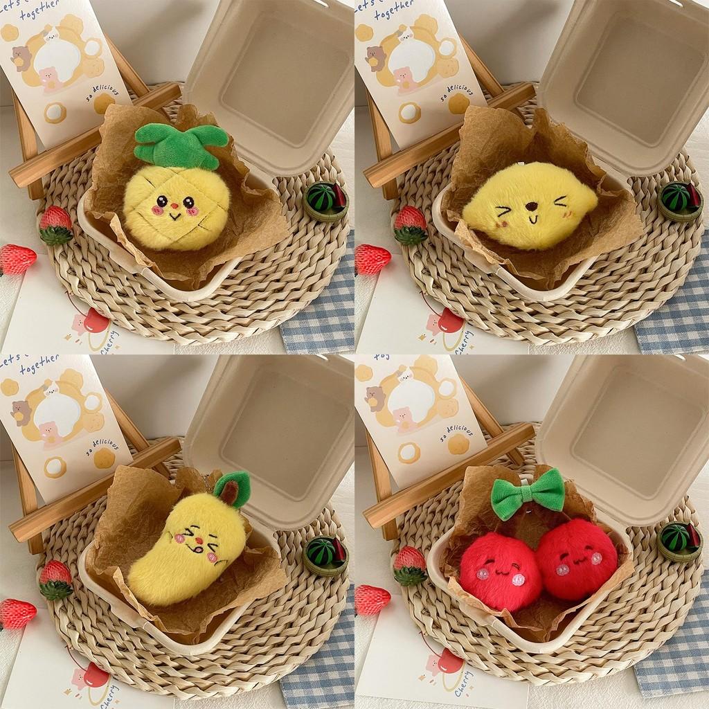 Cute Fruit Plush Pendant With Short Pile Fabric Ideal For Bag Accessories And Key Holders