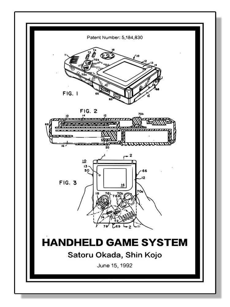 Vintage Musical Instrument Patents Posters Canvas Painting Guitar Saxophone Boombox Video Game Machine Wall Art Room Home Decor