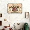 Customizable Personalized Vintage Bakery Sign - Aluminum Kitchen Wall Decor, Custom Engraved Rustic Café Pastry Shop Decor