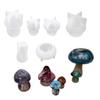 6 Pcs Mushroom Ornament Crafts Silicone Molds Epoxy Jewelry Mold Resin Casting Pendant Mold Suitable for Diy Crafts