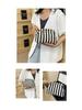 Trendy Color Block Stripe Makeup & Coin Storage Clutch for Women