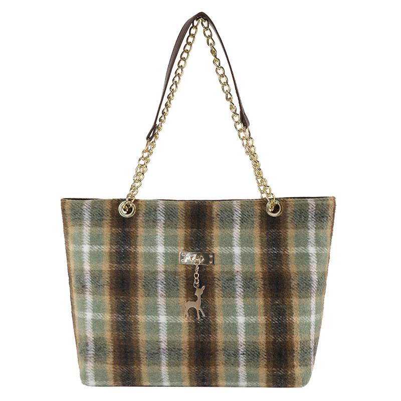 Trendy Woolen Color Block Striped Tote Bag For Women Ideal For Commuting And Everyday Use