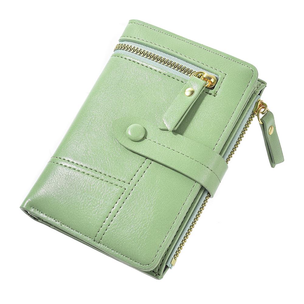 Portofel Nou Femei Piele PU Scurt Pliabil Vertical Fermoar Dublu Portofel de Modă pentru Femei