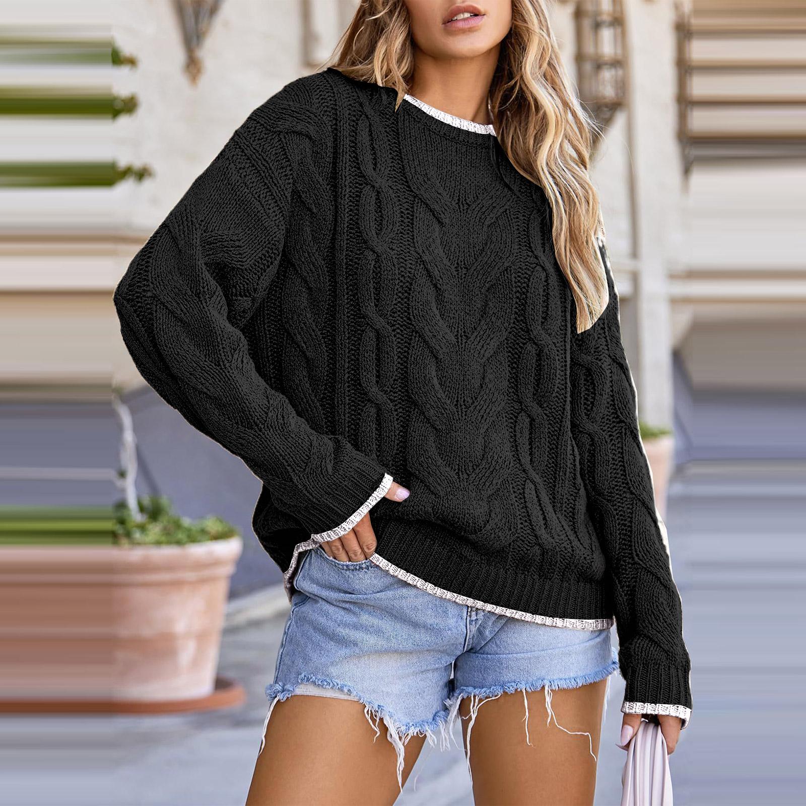 

Женский Свободный Зимний Вязаный Модный Повседневный Пуловер S