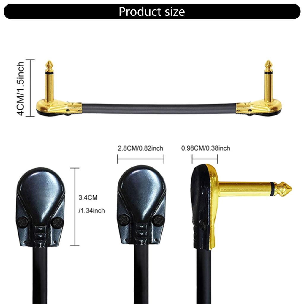 Guitar Patches Cables 6.35mm Right Angle Guitar Effect Pedal Cables Low Noise and Good Quality Guitar Effect Pedals Plug